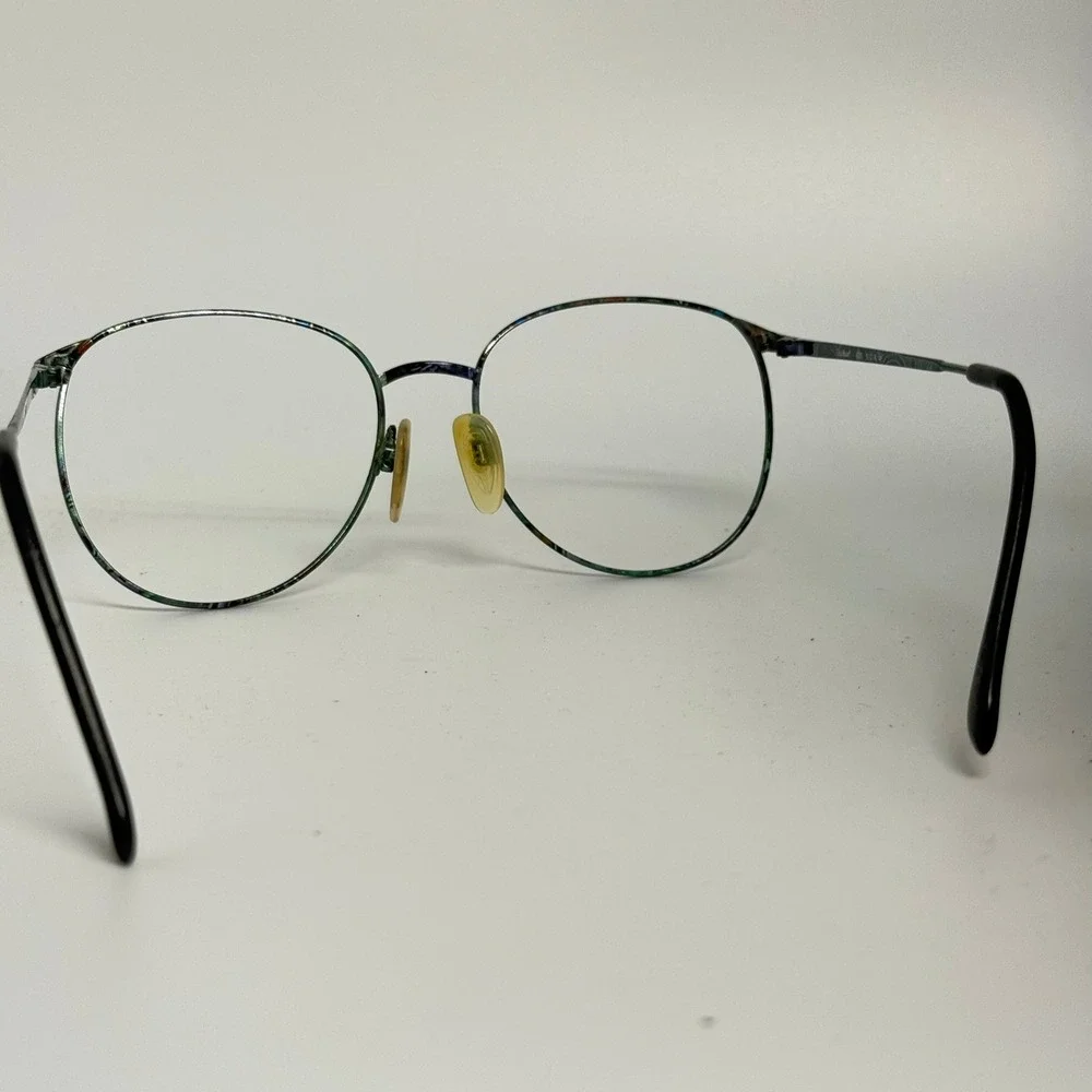 Charmant 4227 Eyeglasses Frames Round Multicolor Paisley Green Blue 57-18-145